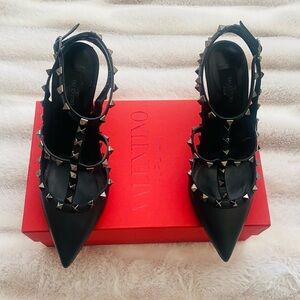 Valentino Rockstud 100mm Slingback High-Heel Pumps